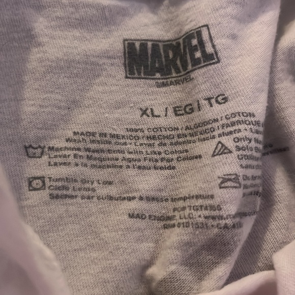 Men’s XL T-Shirt, Marvel, WHITE, Cotton Tee - Picture 3 of 3